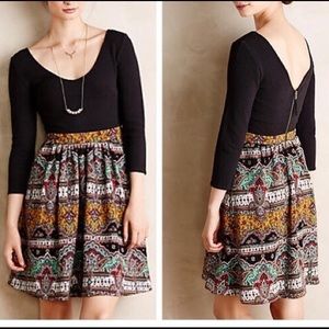 Anthropologie Black and Paisley Dress